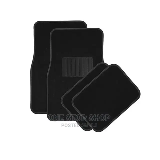Black Nonslip Woolen 5 Seater Car Mats