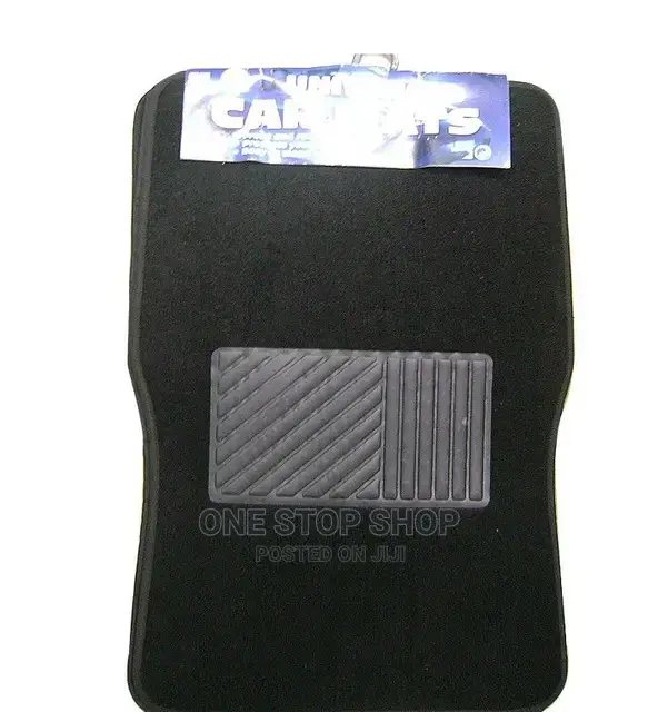 Black Nonslip Woolen 5 Seater Car Mats