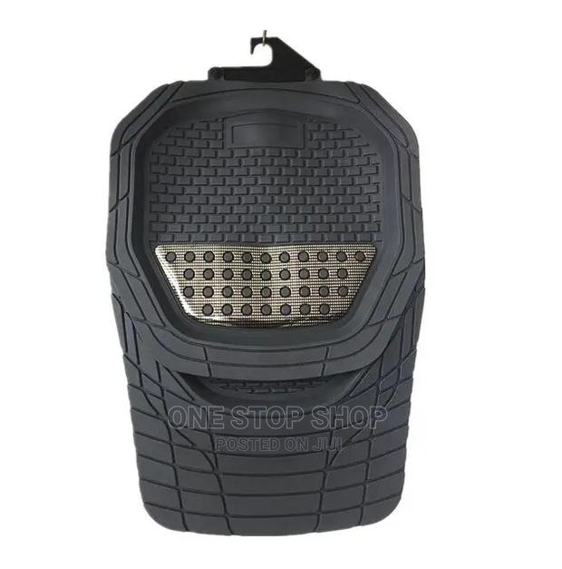 5pcs Black Nonslip Mats With Silver Shiny Patch - main view