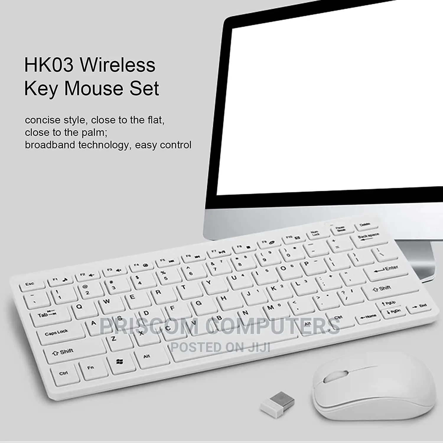 Wireless Keyboard and Mouse (Combo) - White