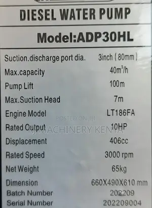10HP High Pressure Diesel Water Pump
