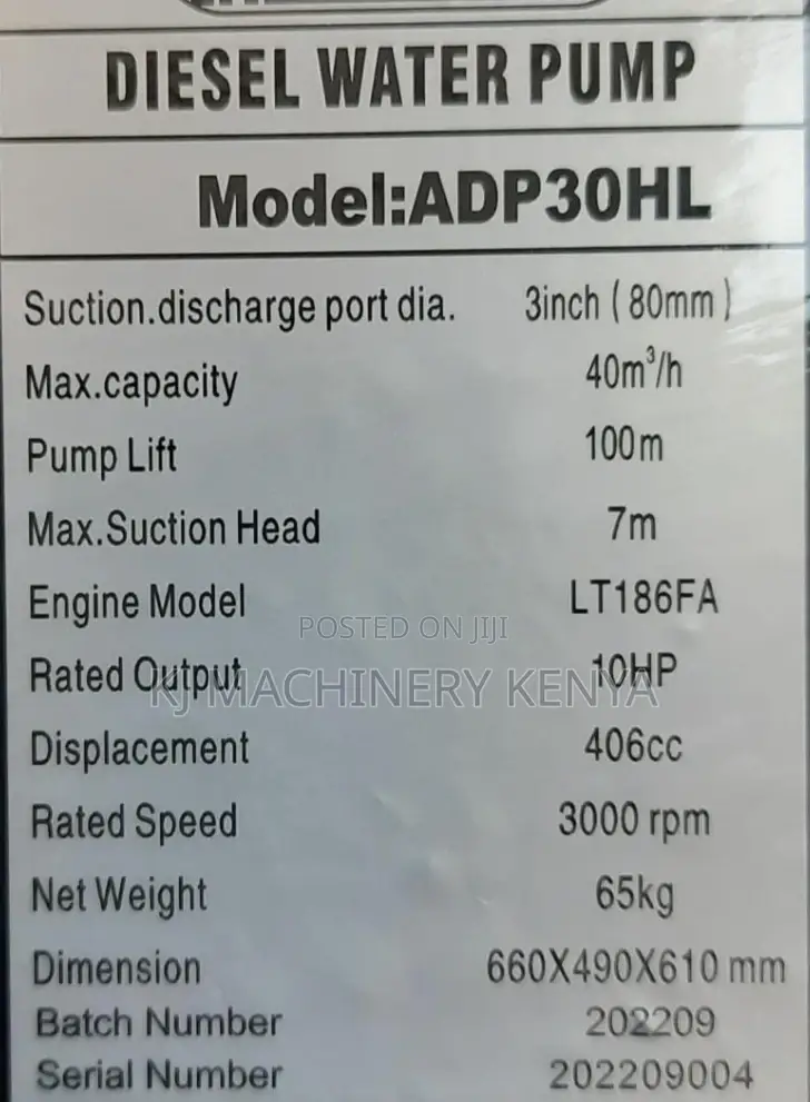 10HP High Pressure Diesel Water Pump