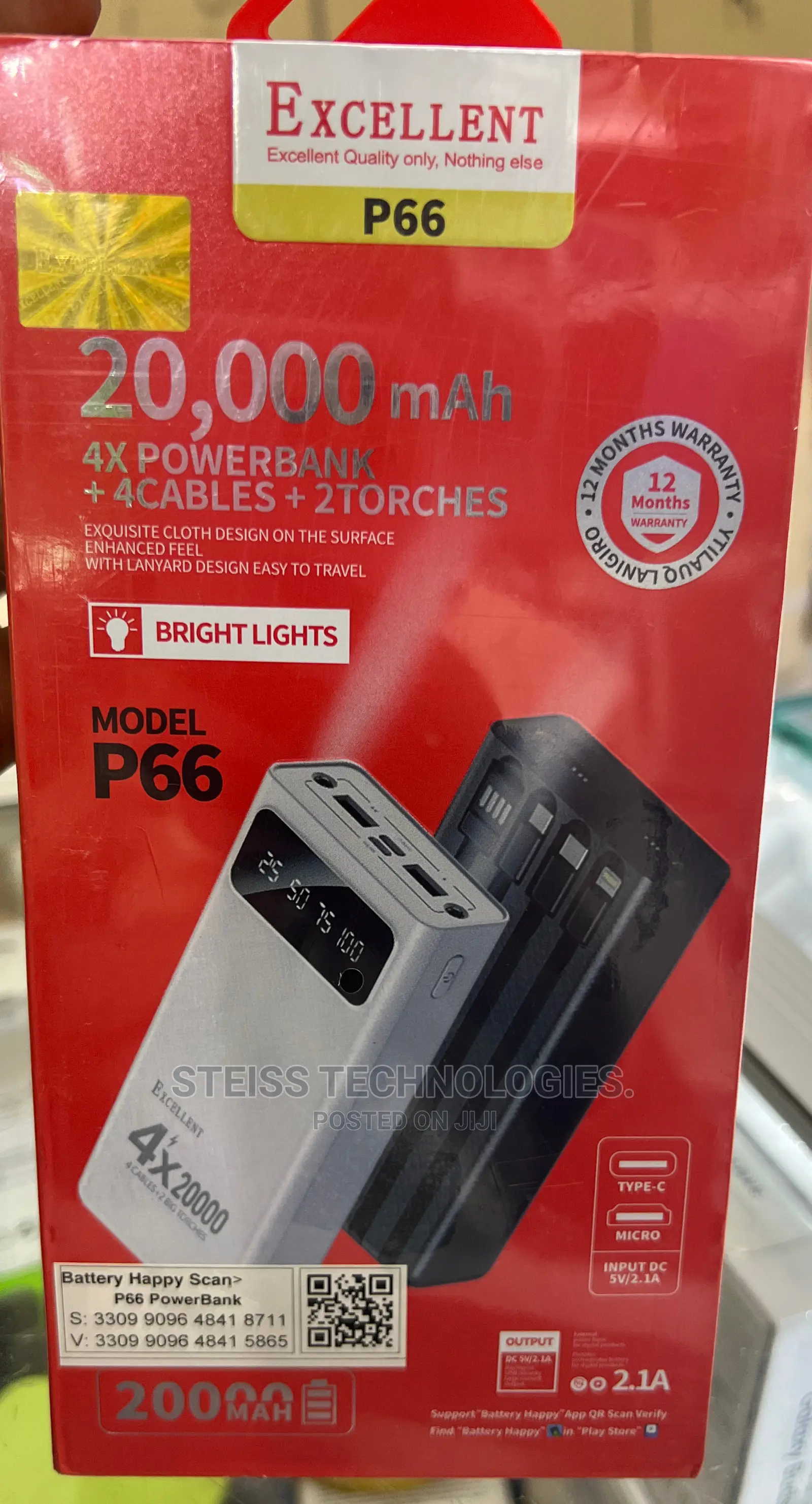 20000mah Ex. Powerbank P66