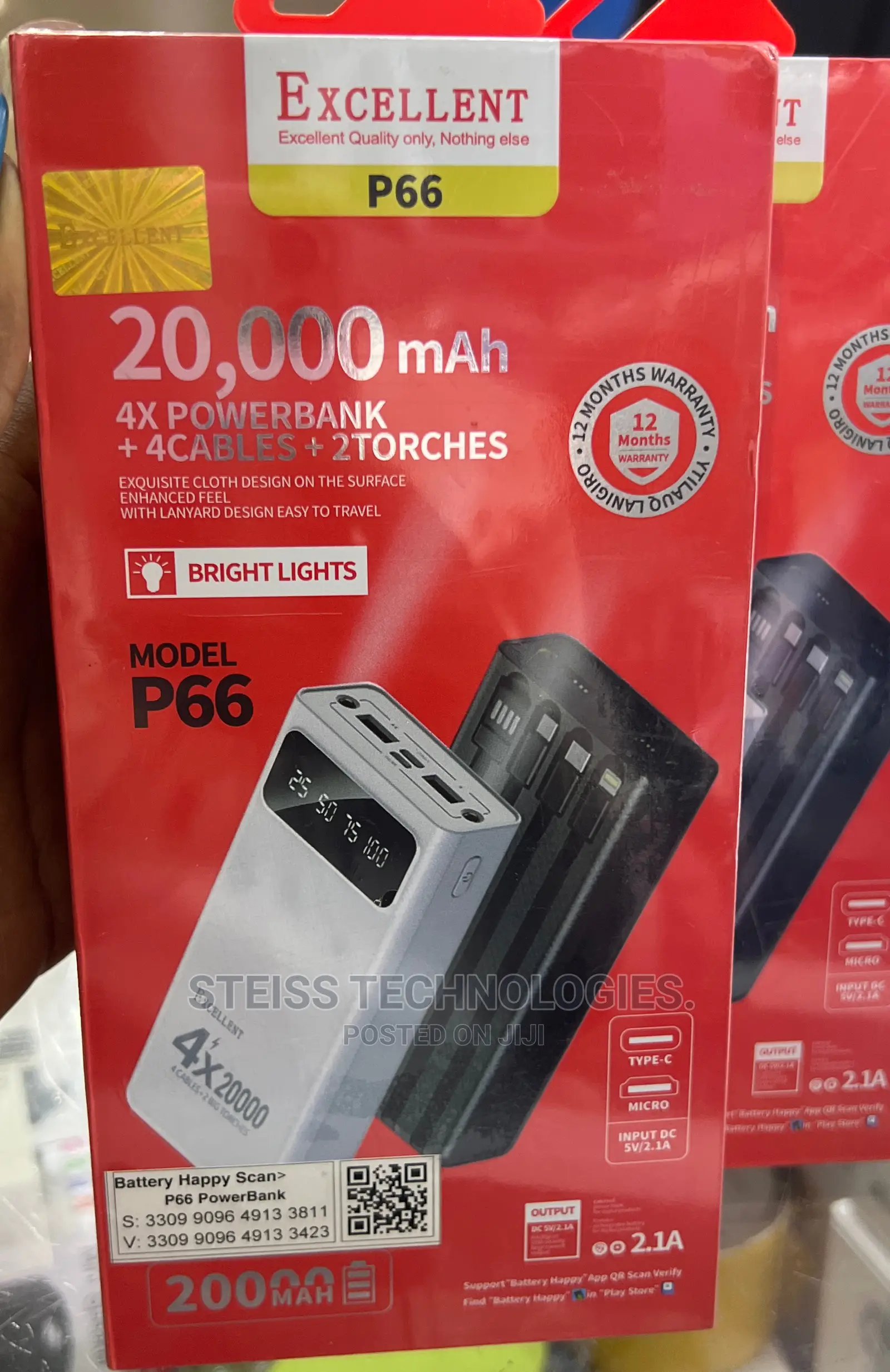 20000mah Ex. Powerbank P66