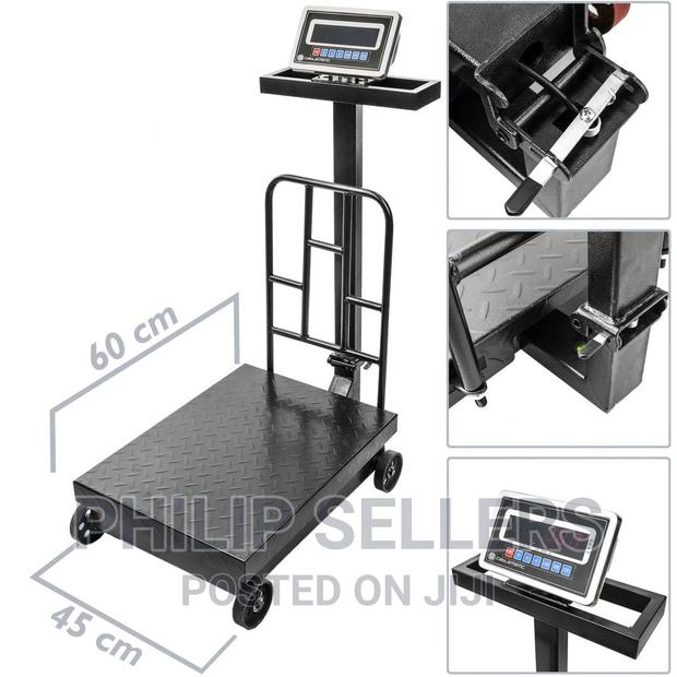 Industrial Scale With 45x60 Cm Platform 500 Kg With Wheels - thumbnail 3