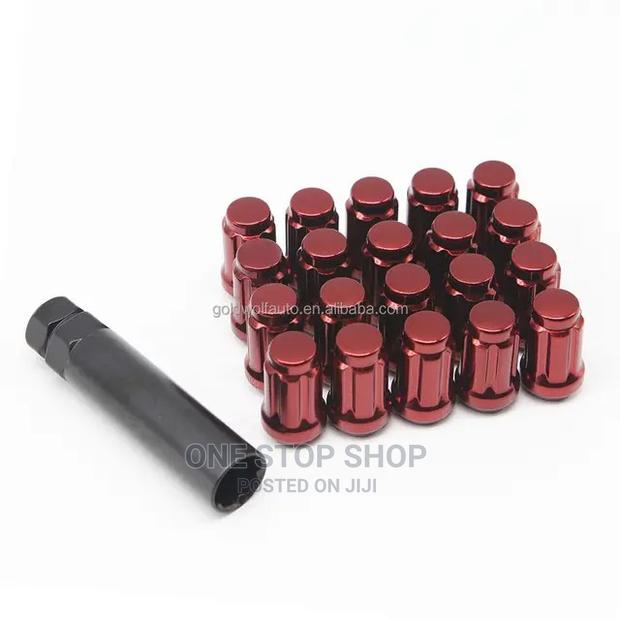 Subaru Toyota Nissan Red Hex Nuts With Lock Nut