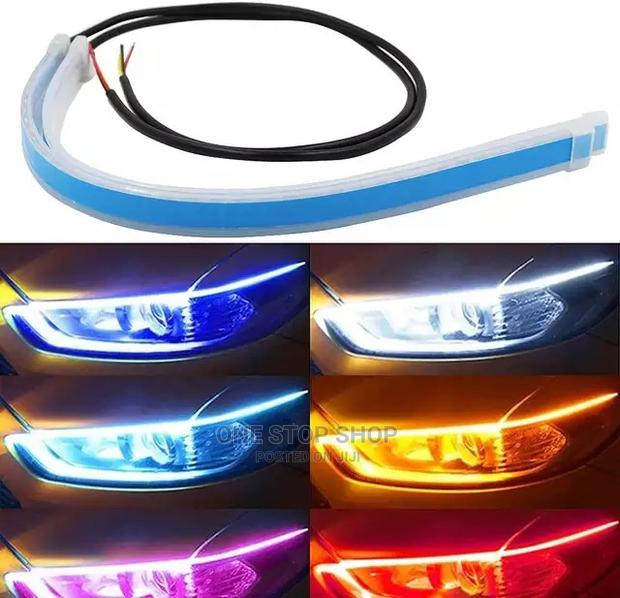 2pcs Led Drl Flexible Waterproof Strip Headlight Light