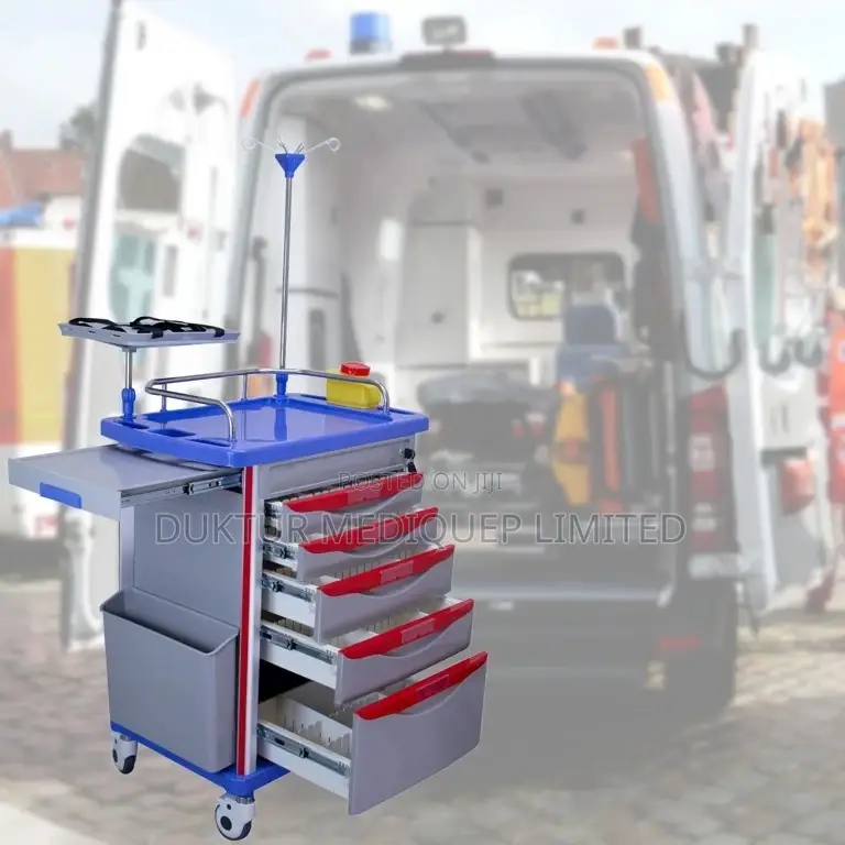 Medical Crash Cart For Hospital - Emergency Rolling Cart