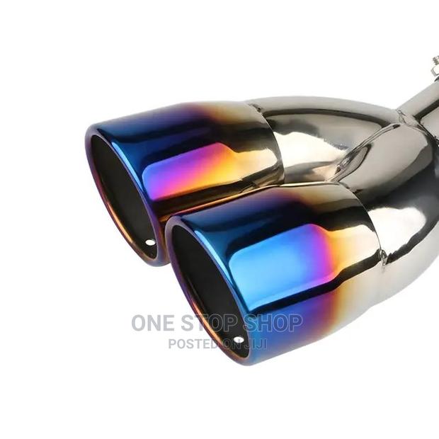 Universal Double Exhaust Stainless Rear Tail Throat Pipe Tip - thumbnail 3