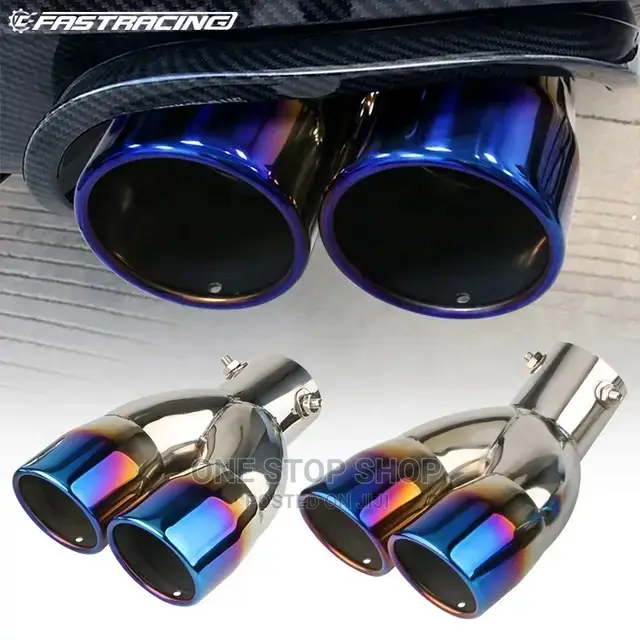 Universal Double Exhaust Stainless Rear Tail Throat Pipe Tip