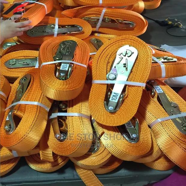 10m Orange Ratchet Strap Tie Down - thumbnail 3