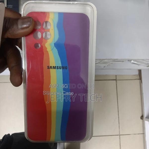 Rainbow Phone Back Cover for Samsung Galaxy A22 (Soft, Rainb - thumbnail 3
