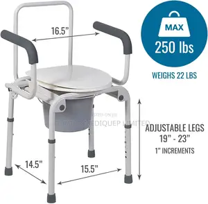 Portable Toilet, Deluxe Commode Chair, Drop Arm Commode