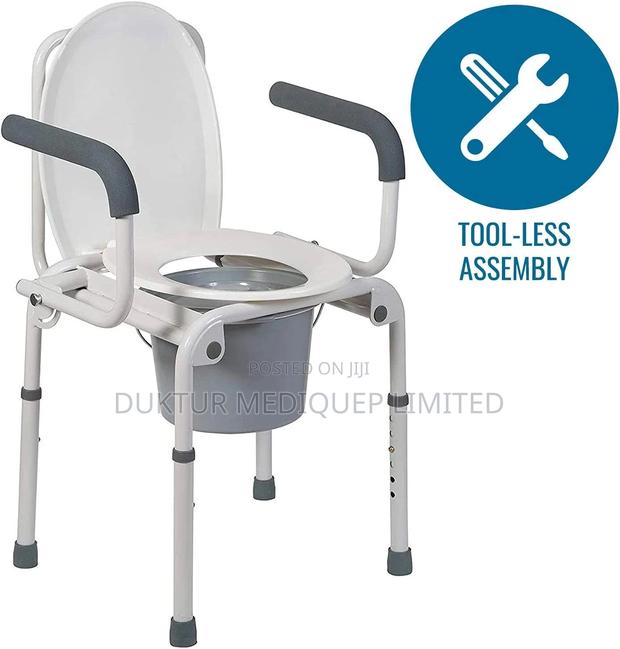 Portable Toilet, Deluxe Commode Chair, Drop Arm Commode - thumbnail 3