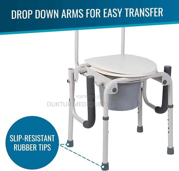Portable Toilet, Deluxe Commode Chair, Drop Arm Commode - thumbnail 8