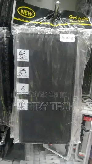 For OPPO A17 Leather Phone Case(Black