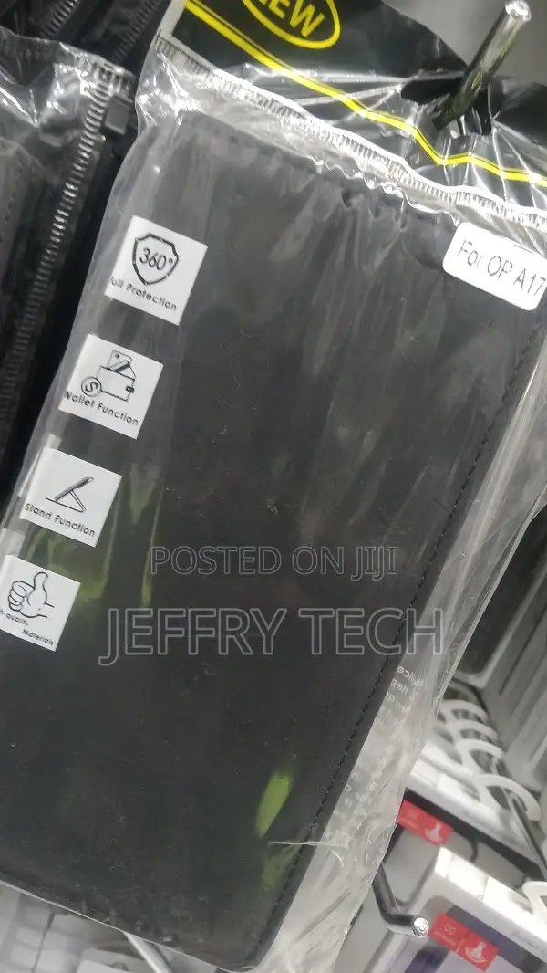 For OPPO A17 Leather Phone Case(Black