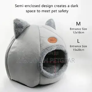Romeow Ears Nest Cat Bed House, Grey, 40*40cm