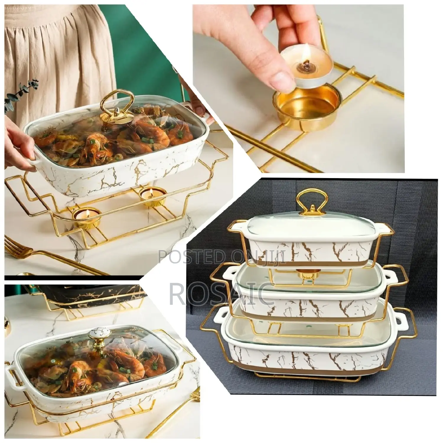 3pcs Ceramic Chaffing Dishes 3.5,2.5 1.8 at 6900