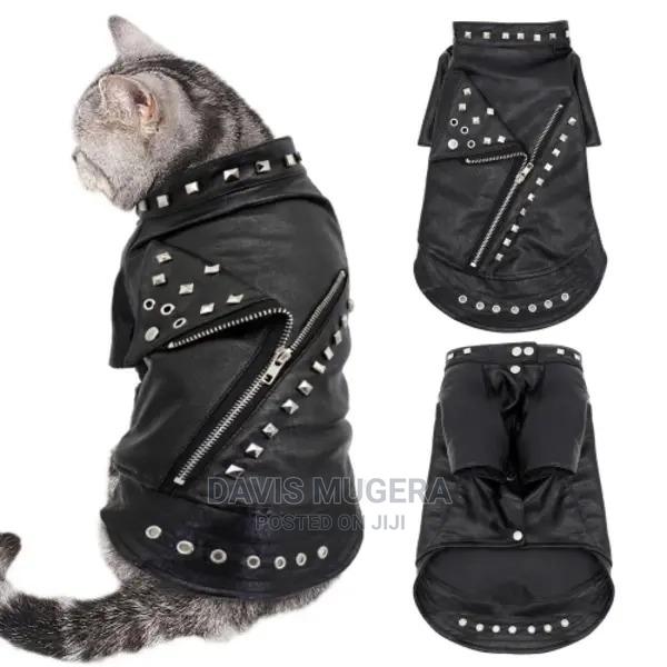 Punk Leather Cat Jacket for Cats Dogs - main view