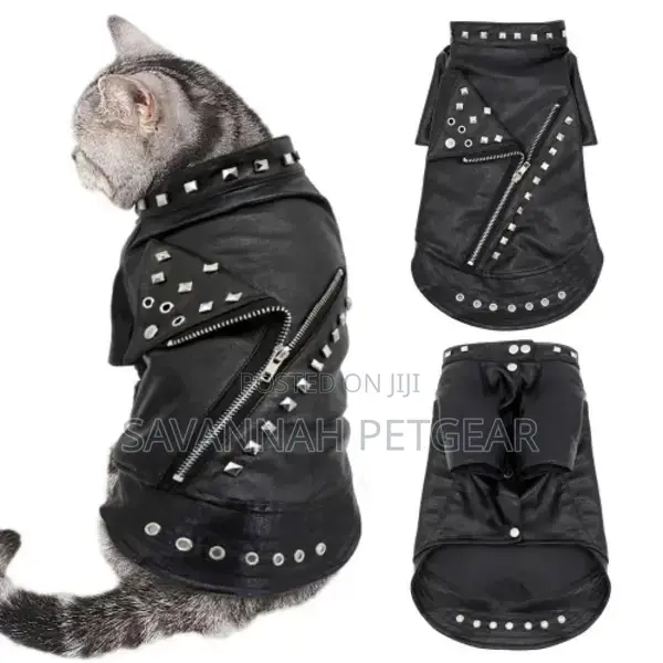 Punk Leather Cat Jacket for Cats Dogs