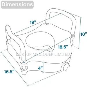 Medical Raised Toilet Seat Commode Booster Riser With Arms