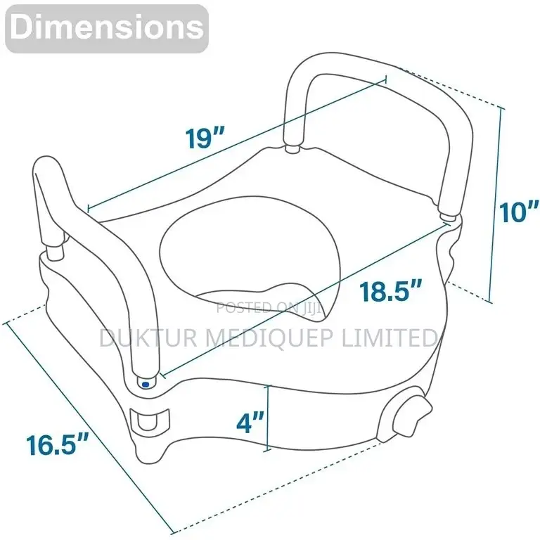Medical Raised Toilet Seat Commode Booster Riser With Arms