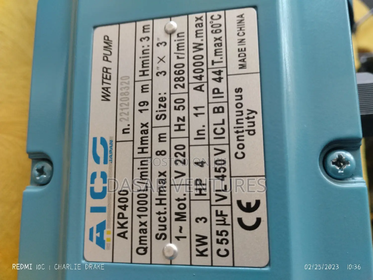 Aico Booster Pump AKP 400 4hp