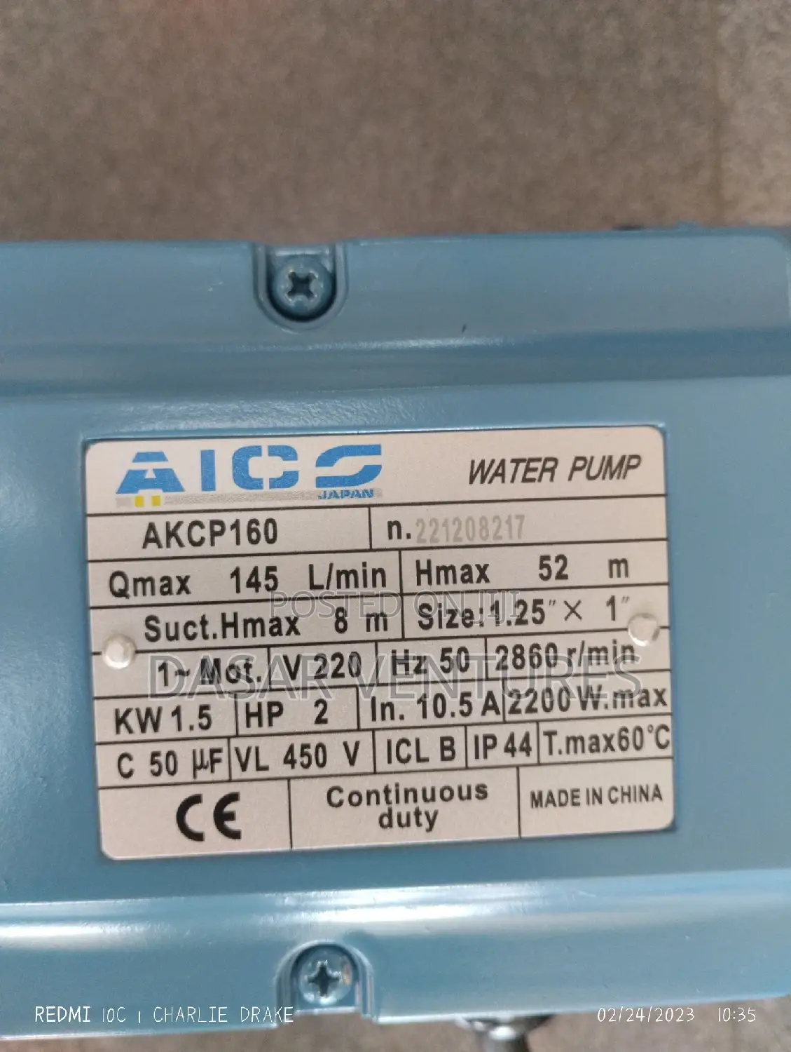 Booster Pump Akcp160 2hp