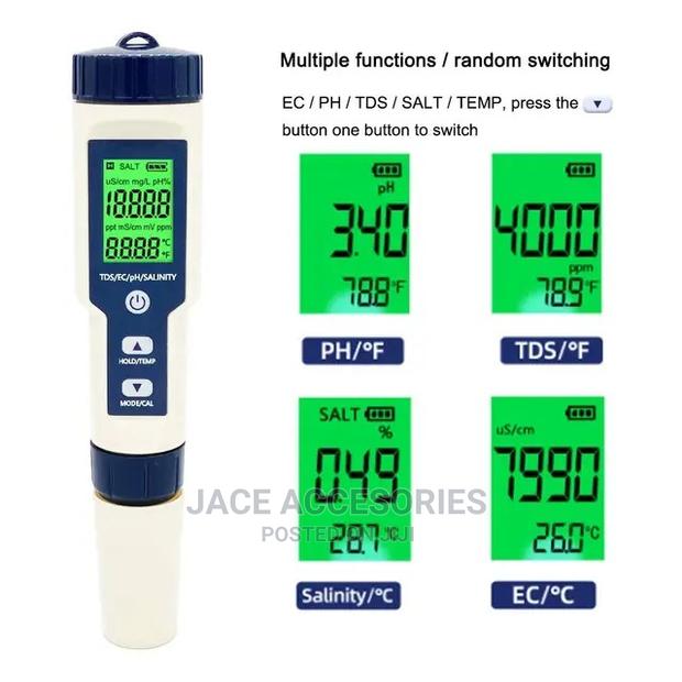 Water Quality Tester 5 in One ,Ph,Salinity,Tds/Temperature - thumbnail 6