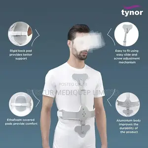 Tynor Ash Brace (Hyper Extension Brace), Silver, 1 Set M, L