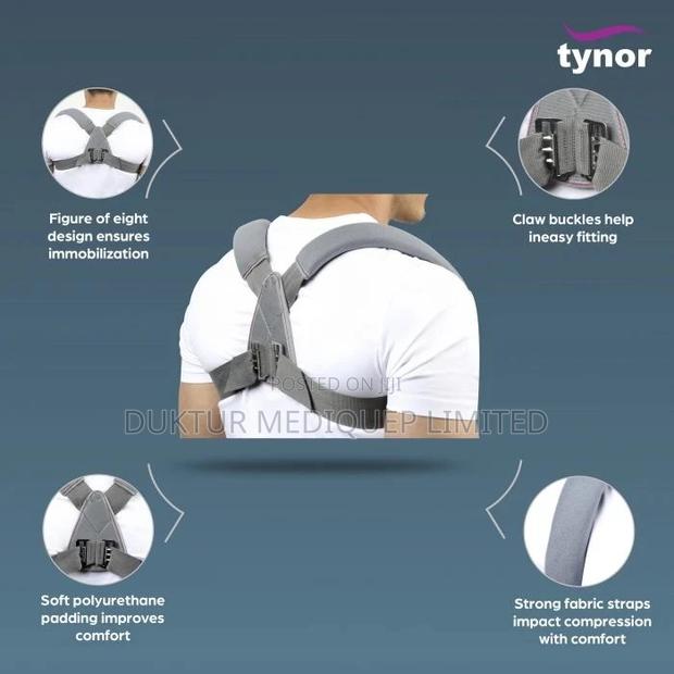 Tynor Clavicle Brace With Buckle, Grey, 1 Unit