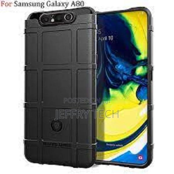 Rugged Shield Back Cover for Samsung Galaxy A80 Soft TPU Pho - thumbnail 2