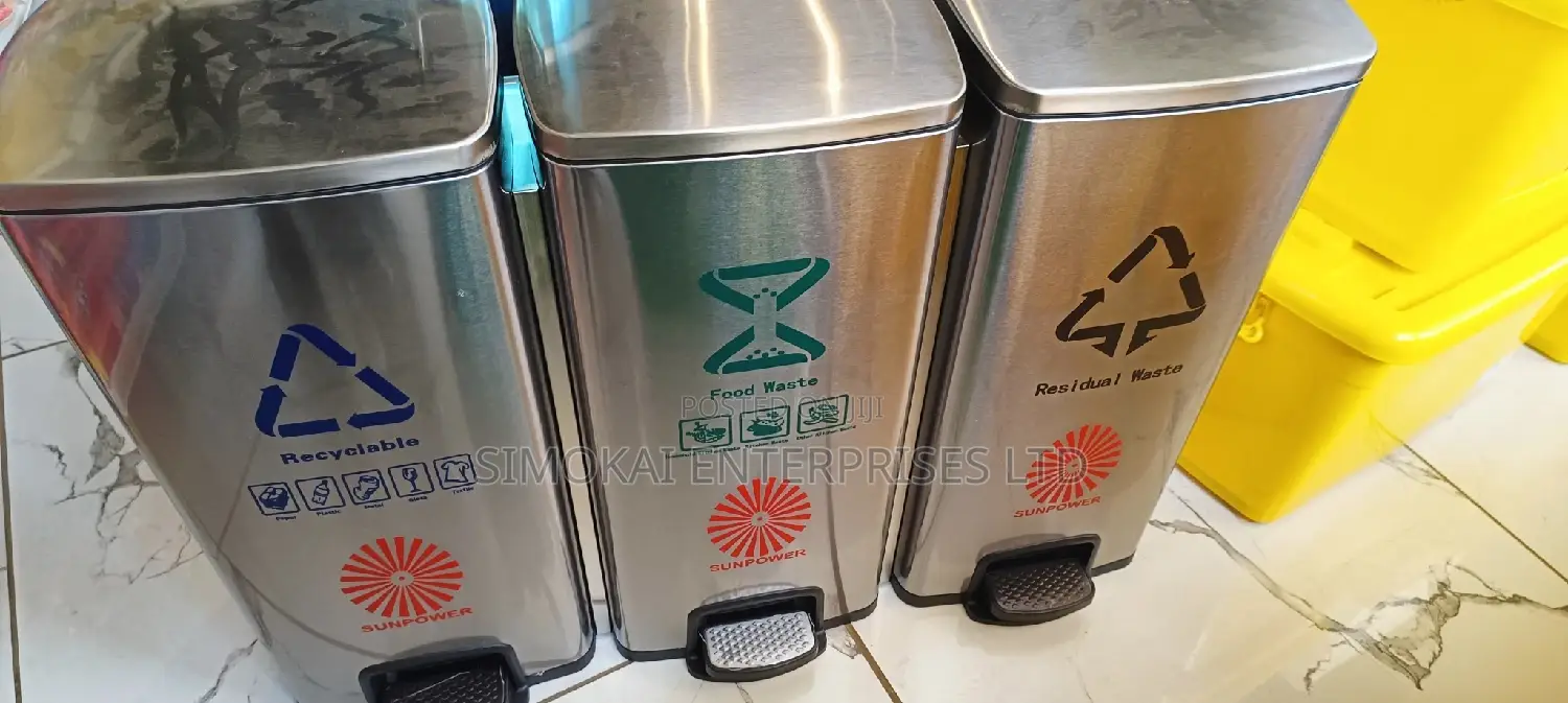 Dust Bin 3 Sections All With Pedals 30L Per Section 90L