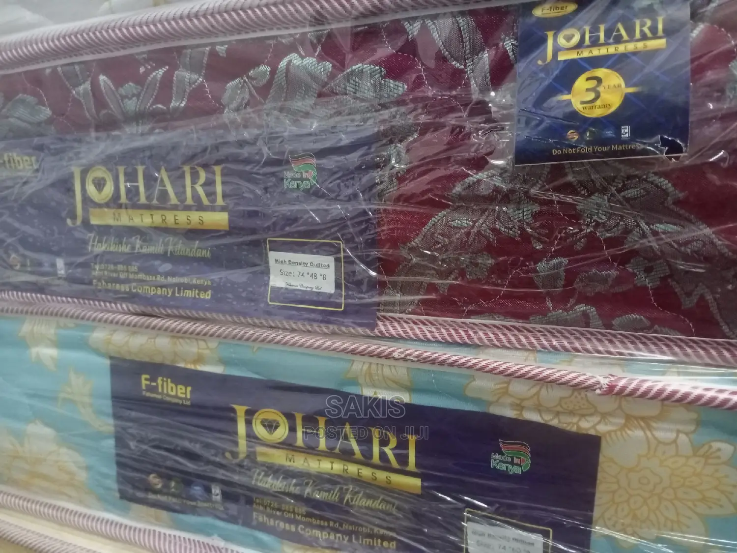 Oyaa! 6 X 6 X 8" Fibre Mattresses! Quilted HD. Free Delivery