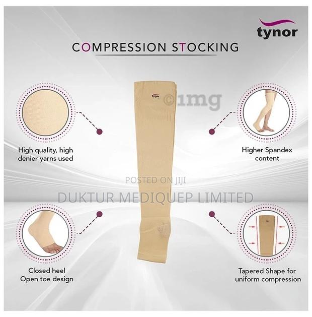 Tynor I 15 Compression Stocking Mid Thigh Open Toe Beige - thumbnail 4