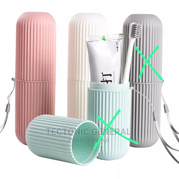 Travel Toothbrush Holders;Green, Peach, Cream, Grey - main view