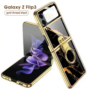 Marble Case Cover + Ring Holder for Samsung Galaxy Z Flip 3