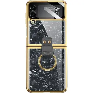 Marble With Ring Case for Samsung Galaxy Z Flip4 - Black