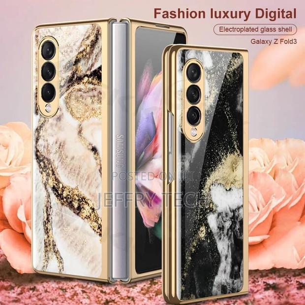 Marble Glass Case for Samsung Galaxy Z Fold 3 5G - thumbnail 2