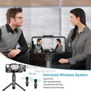 Dual Wireless Microphone Usb-C Phone iPhone 2mic Lavalier