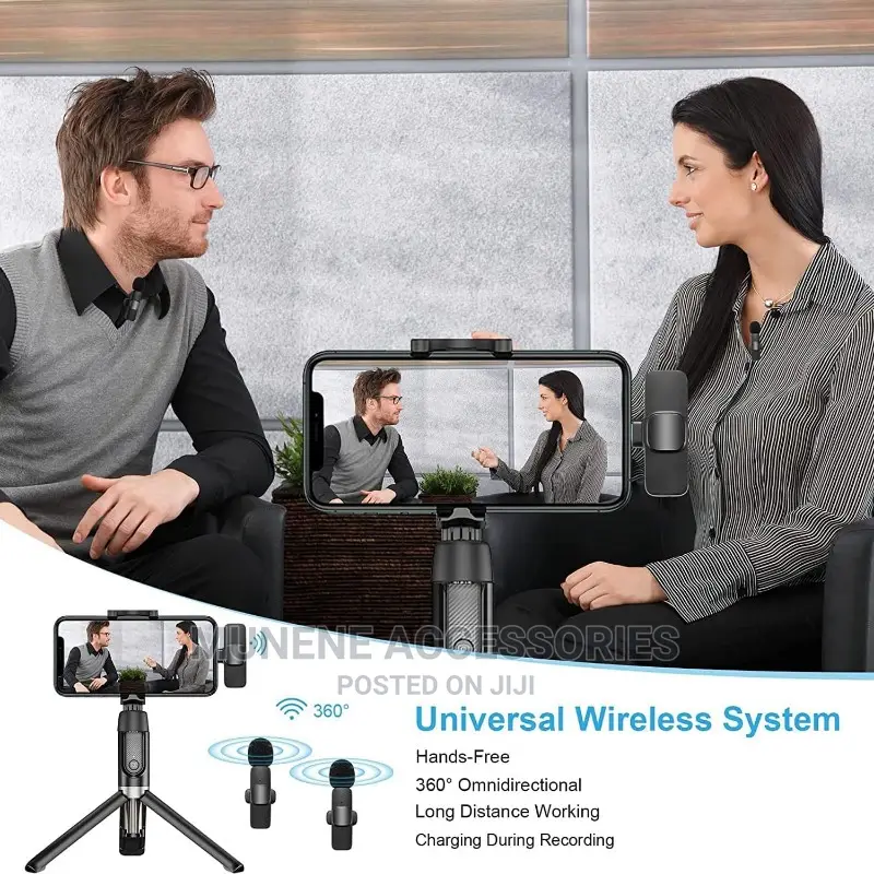 Dual Wireless Microphone Usb-C Phone iPhone 2mic Lavalier