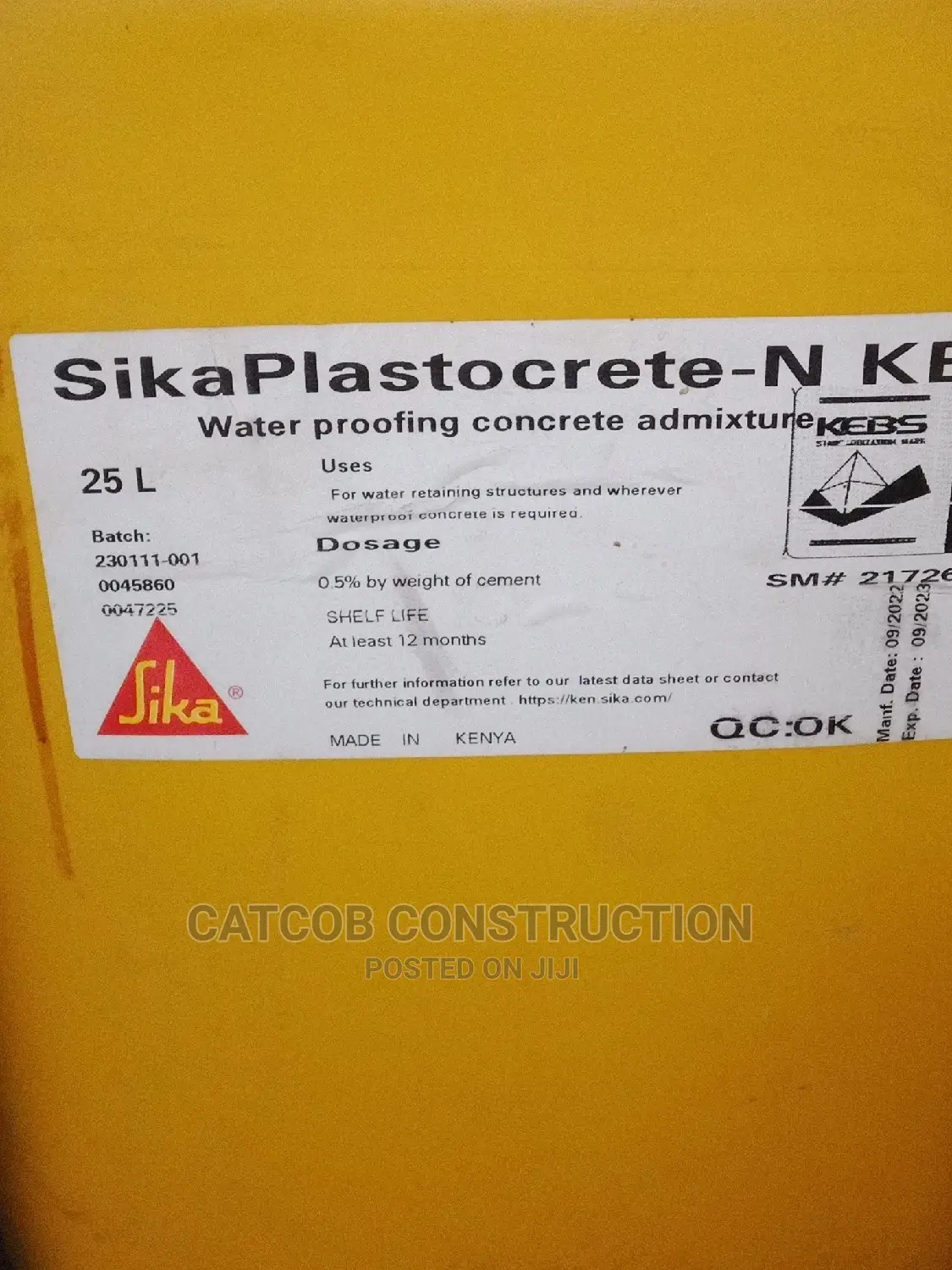 Sika Plascocrete N, Concrete Waterproof Admixture