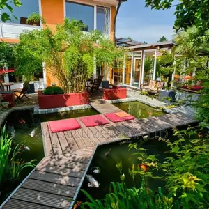 Fish Pond With Floating Gazebo , Garden Pond