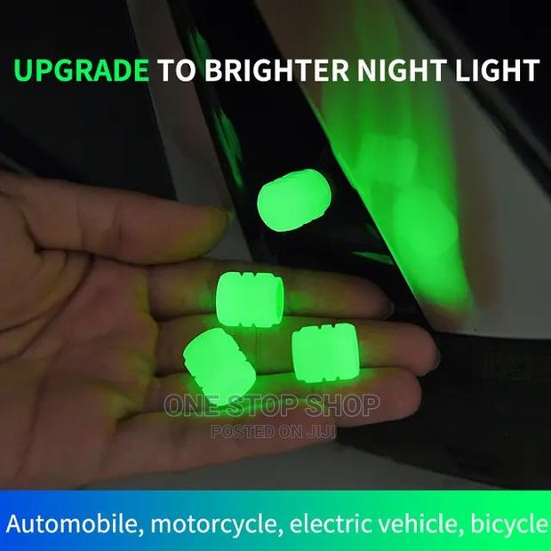 4pcs Glowing Tire Valves - thumbnail 2