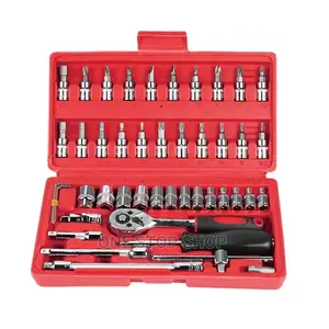 46pc Repair Kit Ratchet Socket Wrench Set With Blow Case