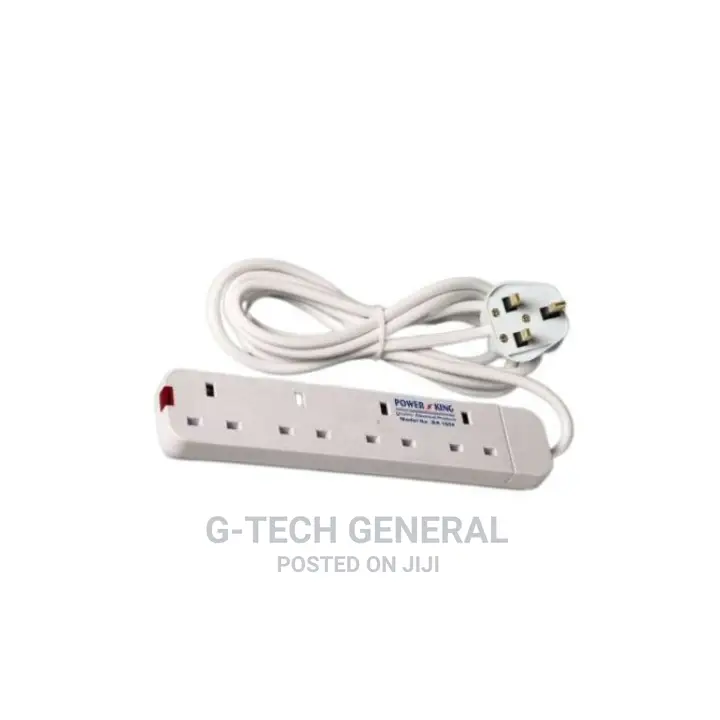 Power King 4 Way Extension Cable, 13A, 3m Long Cable