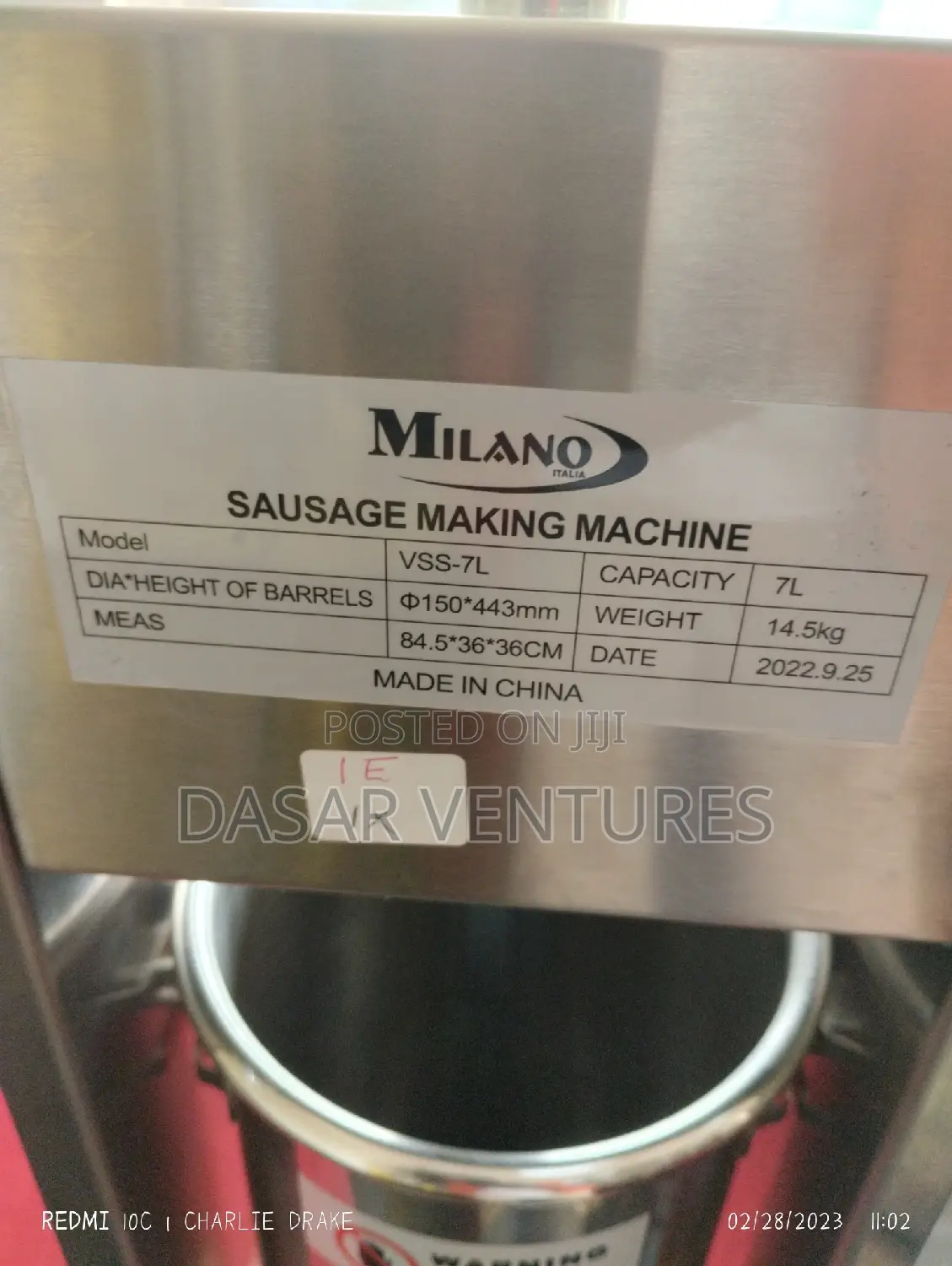 Sausage Making Machine 7litres