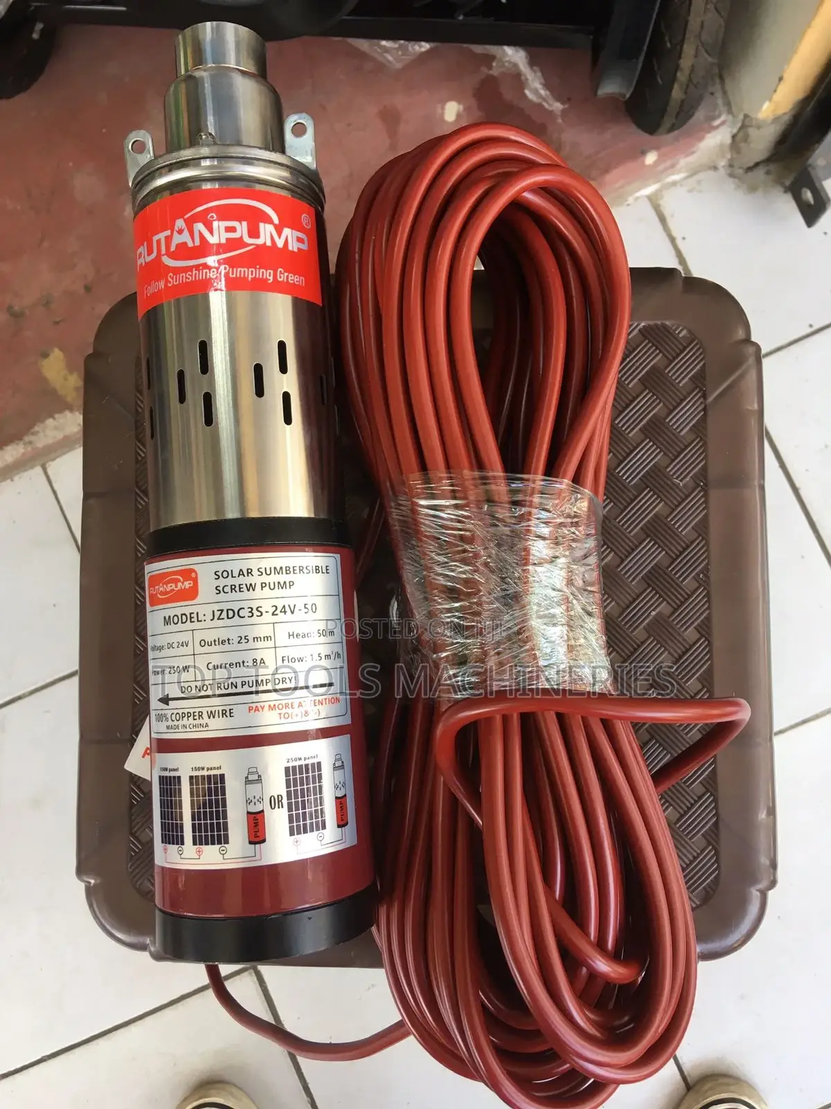 Rutan Solar Submersible Screw Pump 250w 40m