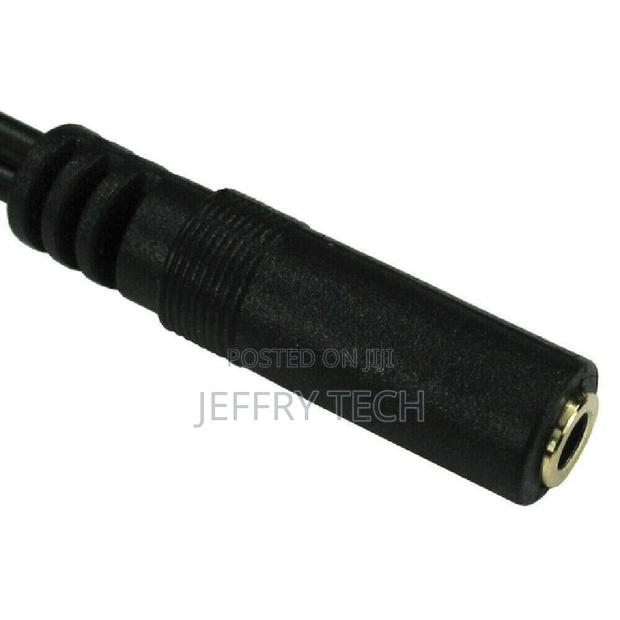 20cm 3.5mm Jack Female Socket to 2 RCA Phono Plugs Adaptor Y - thumbnail 2